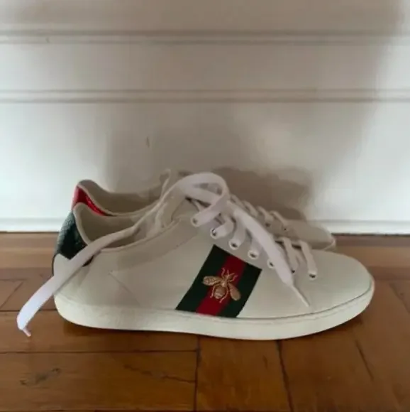 GUCCI Ace series casual shoes white green